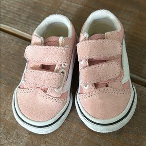Pink Baby Vans Sneakers with Velcro Straps